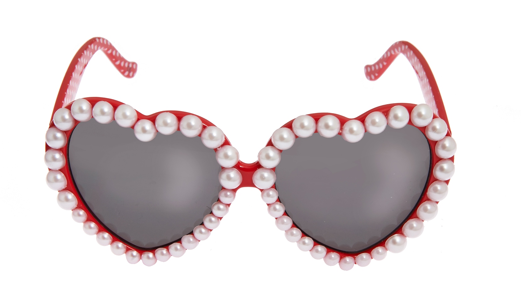 Katy Perry Hot Red Pearl Heart Sunglasses- Front View 12.00GBP 14,99EUR 26,90CHF 59,90PLN