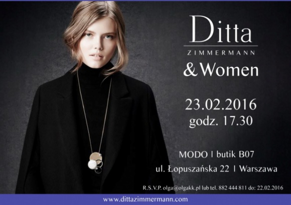 Zaproszenie na kobiece spotkanie Ditta Zimmermann & Women 23.02.2016 r.