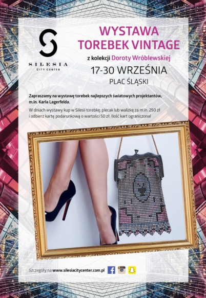 Niezwykła wystawa torebek vintage w Silesia City Center Moda, LIFESTYLE - Od 17 do 30 września w największym centrum handlowym na Śląsku będzie można oglądać prestiżową wystawę torebek vintage z kolekcji Doroty Wróblewskiej.