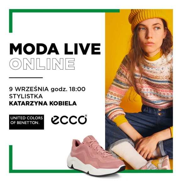 Stylizacje marek Benetton oraz Ecco podczas spotkania Moda Live Online Moda, LIFESTYLE - W Galerii Klif w Gdyni odbędzie się kolejne spotkanie w ramach popularnego cyklu Moda Live Online. Stylistka Katarzyna Kobiela przedstawi kompozycje ubrań marki United Colors of Benetton oraz butów marki Ecco. Wydarzenie odbędzie się w środę 9 września o godzinie 18:00.